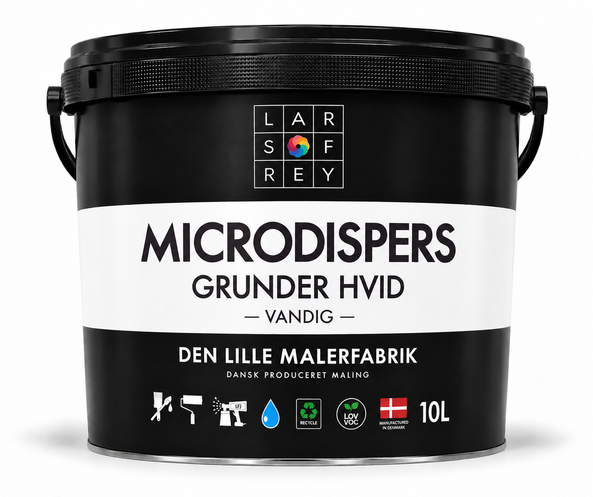 Microdispers Grunder Hvid vandig, 10 liter spand fra Den Lille Malerfabrik