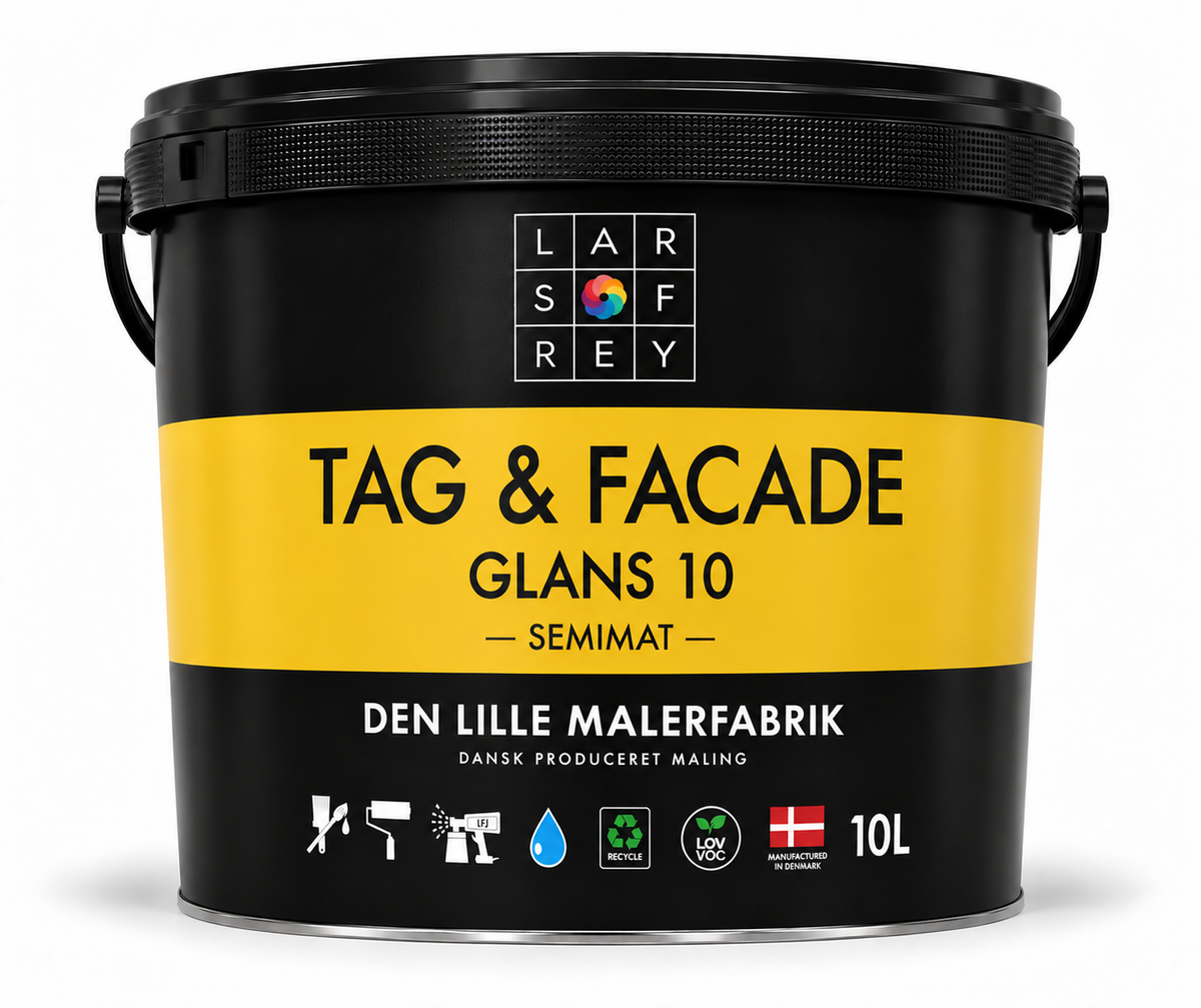 Tag & Facade Glans 10 semimat, 10 liter spand fra Den Lille Malerfabrik