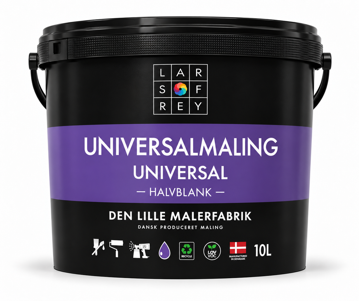 Universalmaling halvblank, 10 liter spand fra Den Lille Malerfabrik